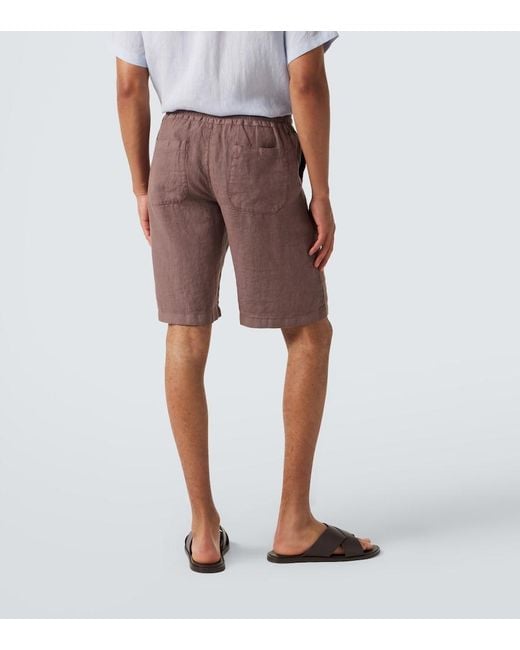 Bermudas De Lino Fedeli de hombre de color Brown