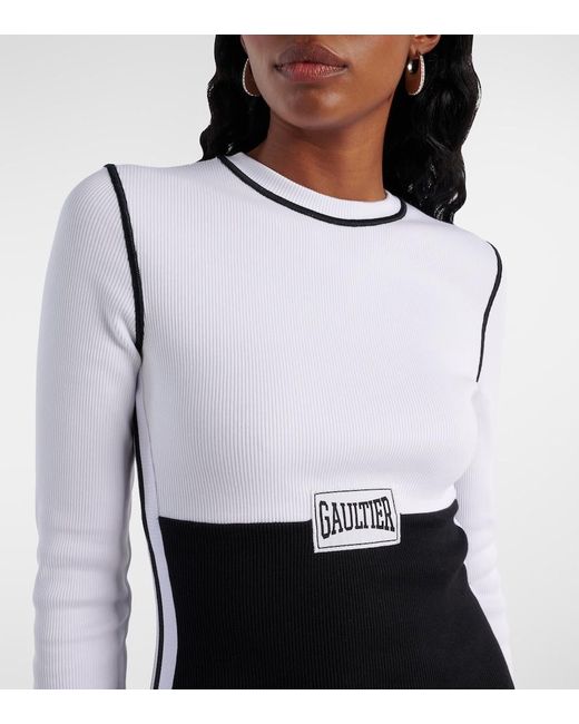 Jean Paul Gaultier Black Logo Cotton-Blend Jersey Maxi Dress