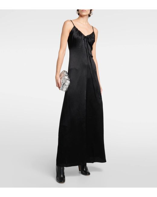 Proenza Schouler Black White Label Harper Satin Maxi Dress