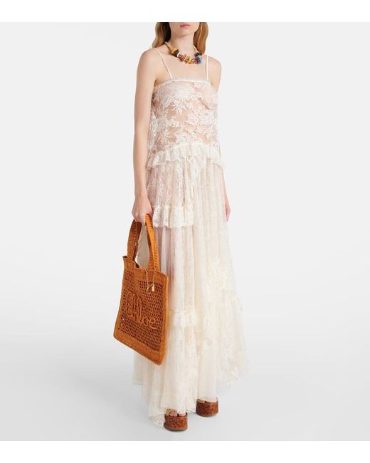 Chloé Brown Tote Summer Banana Aus Raffiabast