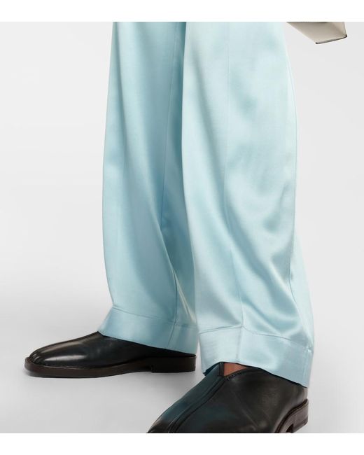 Joseph Blue Tova Silk Satin Straight Pants