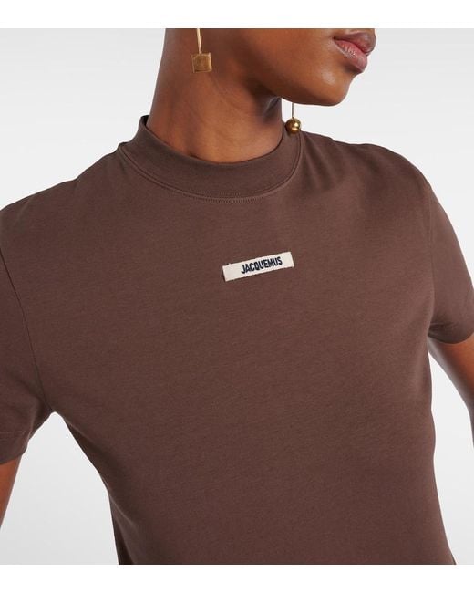 Top De Jersey En Mezcla Algodon Con Logo Jacquemus de color Brown