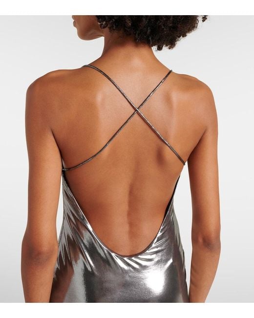 The Sei Gray Metallic Jersey Gown