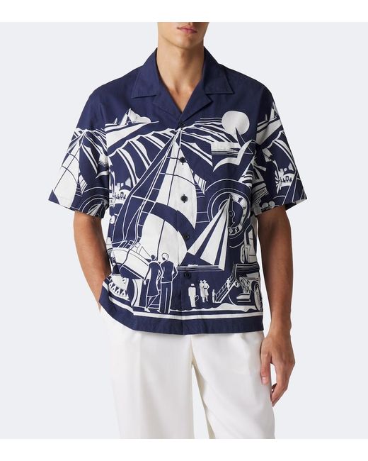 Ralph Lauren Blue Printed Cotton Shirt for men