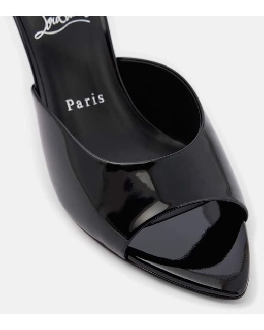 Christian Louboutin Black Miss Z 80 Patent Leather Mules