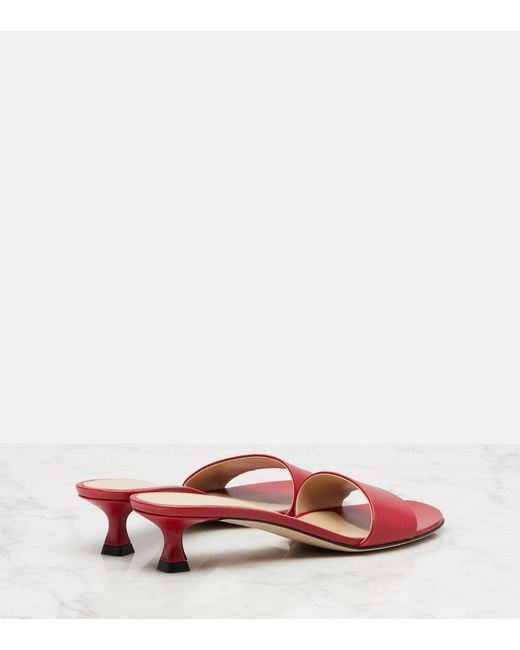 The Row Red Combo Leather Slides