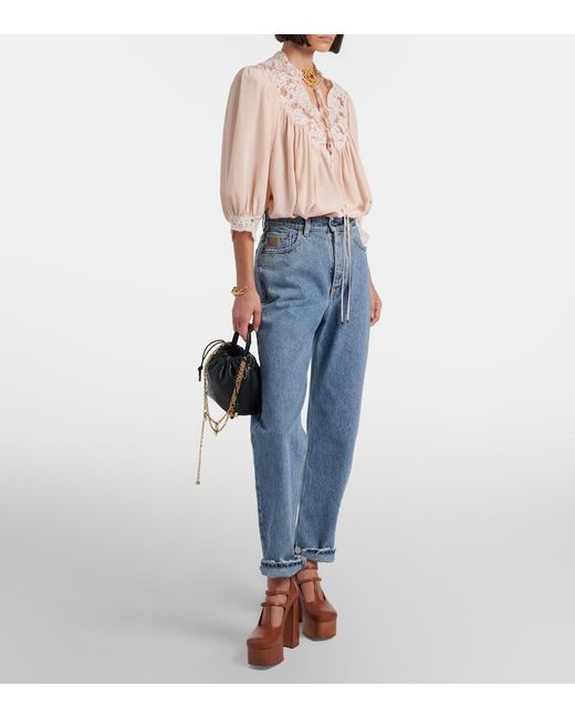 Chloé Brown Loti Leather Platform Mary Jane Pumps
