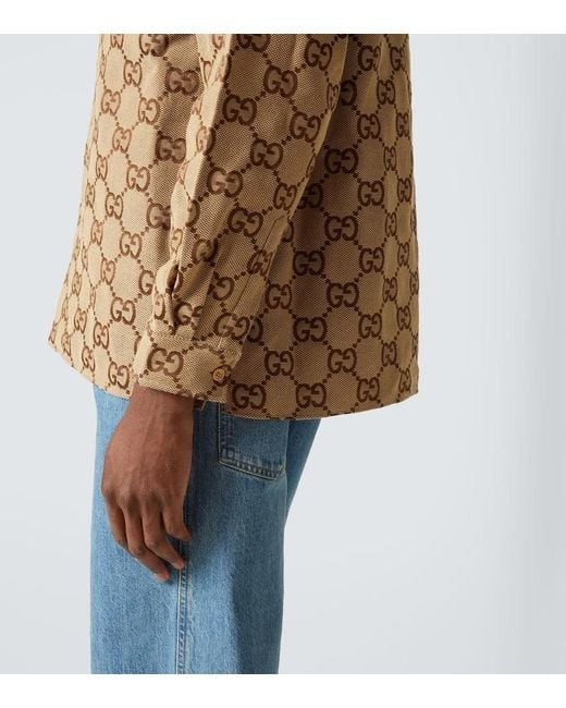 Camicia Maxi Gg di Gucci in Brown da Uomo
