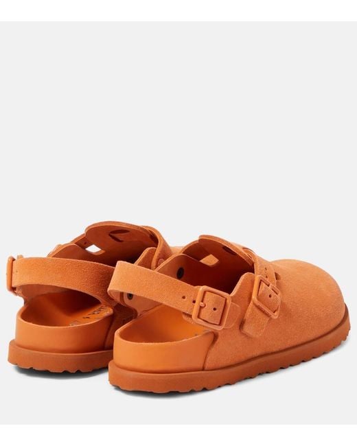 Birkenstock Orange Tokio Suede Mules