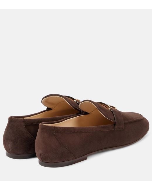 Tod's Brown T Timeless Suede Loafers
