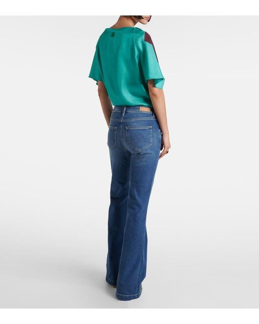 AG Jeans Blue Tropea High-Rise Flare Jeans