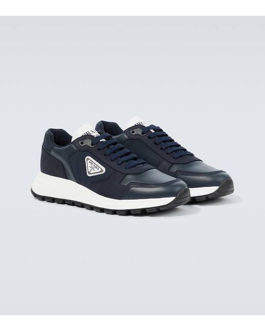 スニーカー PRADA CALF LEATHER SNEAKERS Prada Calf Leather Sneakers For Ss24 in Blue for Men | Lyst