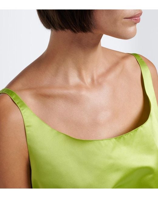 Prada Yellow Silk Duchesse Crop Top