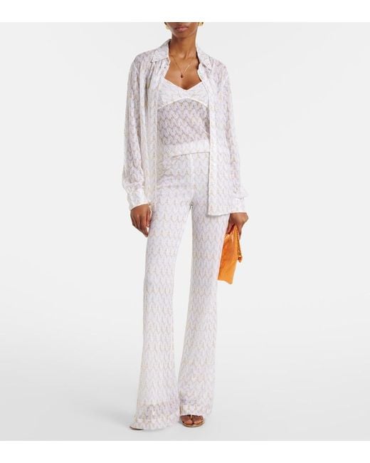 Missoni White Lame Tank Top