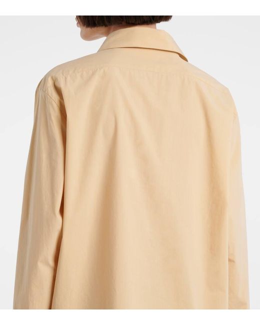 Camisa Margan De Popelin De Algodon The Row de color Natural