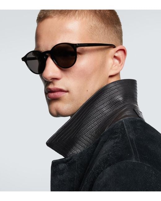 Tom Ford Brown Prescott Round Sunglasses for men