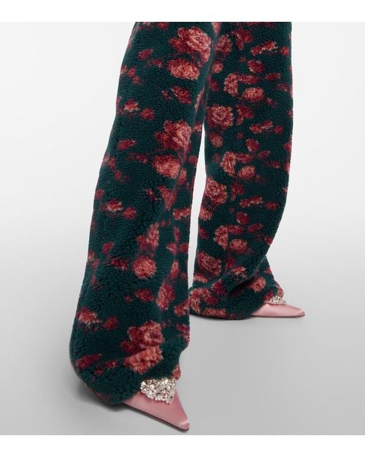 Magda Butrym Blue High-Rise Floral Teddy Straight Pants