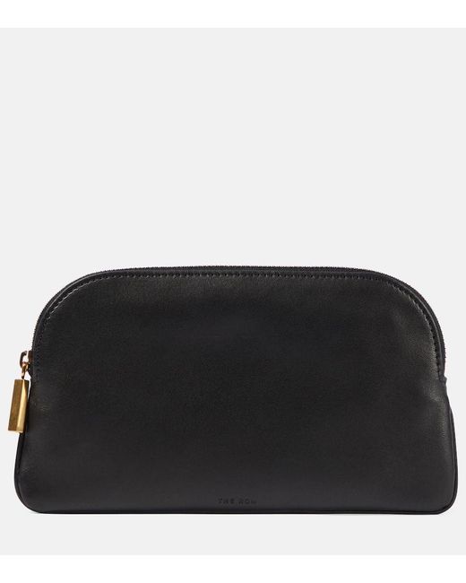The Row Black Leather Pouch