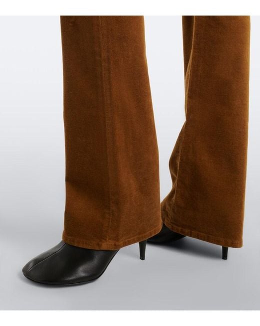FRAME Brown The Corduroy Bootcut Cotton-Blend Pants