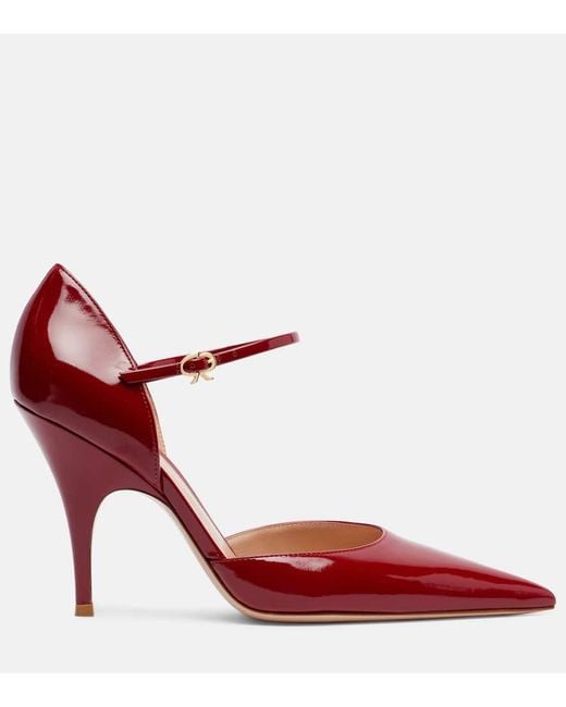 Gianvito Rossi Red 95 Patent Leather Pumps
