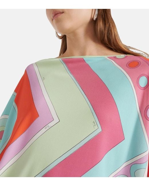 Poncho Vivara Emilio Pucci de color Pink