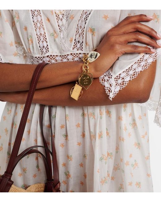 Chloé White Postcards Embellished Necklace