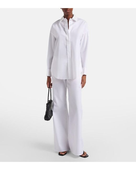 Dorothee Schumacher White Poplin Power Ii Cotton Poplin Wide-Leg Pants