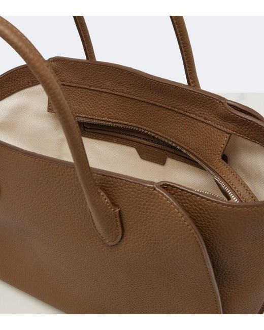 The Row Brown Marlo 12 Leather Tote Bag