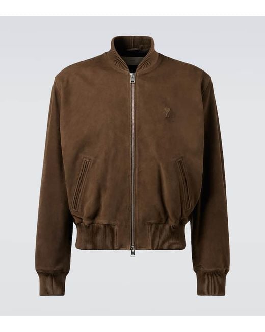 AMI Jacke Aus Veloursleder in Brown für Herren