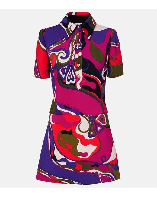 Emilio Pucci Red Orchidee Polo Dress