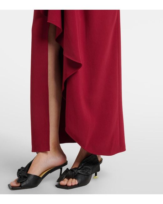 Givenchy Red Asymmetrical Draped Maxi Dress