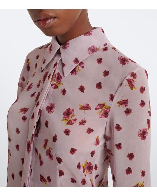 Markarian Pink Wilma Floral Chiffon Shirt