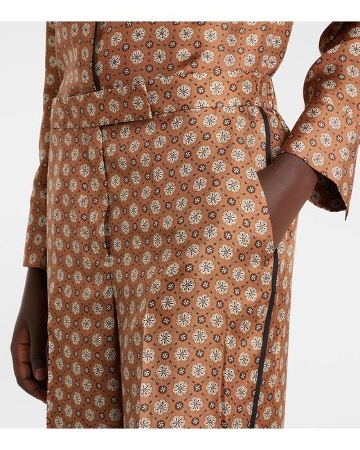 Dorothee Schumacher Brown Graphic Dreams Printed Silk Twill Palazzo Pants