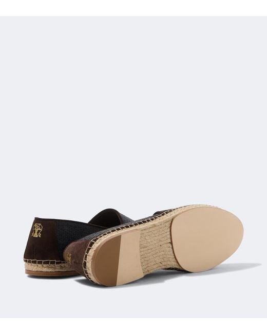 Brunello Cucinelli Black Suede-Trimmed Espadrilles for men