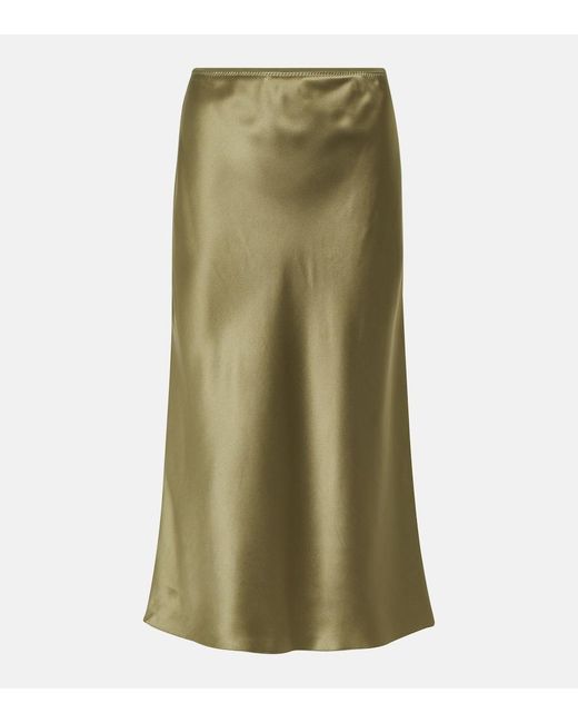 Joseph Green Isaak Silk Satin Midi Skirt