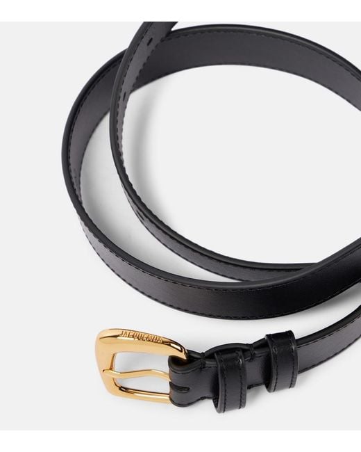 Jacquemus Black Ovalo Leather Belt