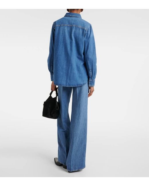 Camicia di jeans Emilia con borchie di 7 For All Mankind in Blue