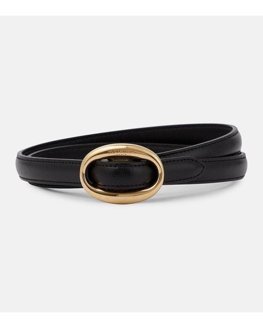 Saint Laurent Black Slim Leather Belt