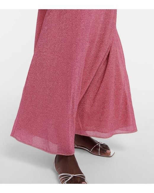 Oseree Pink Cut-Out Maxi Dress