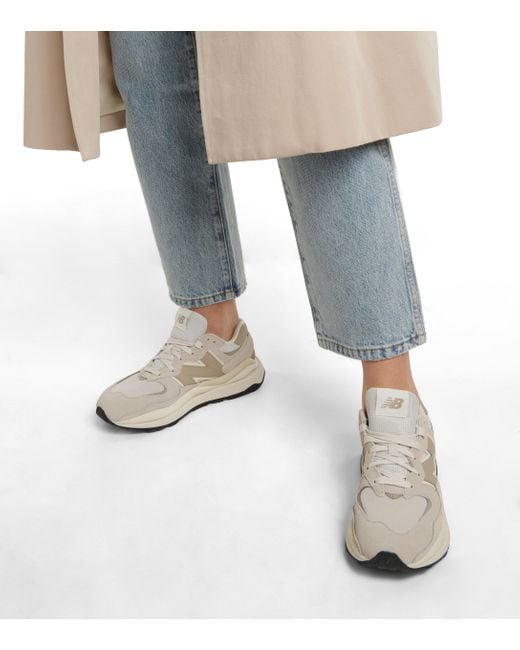 new balance 57 40 suede trainers in multi oatmeal