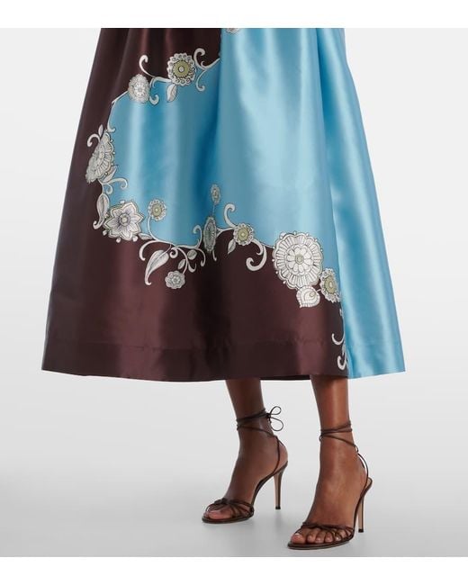 ALÉMAIS Blue Gia Printed Maxi Dress