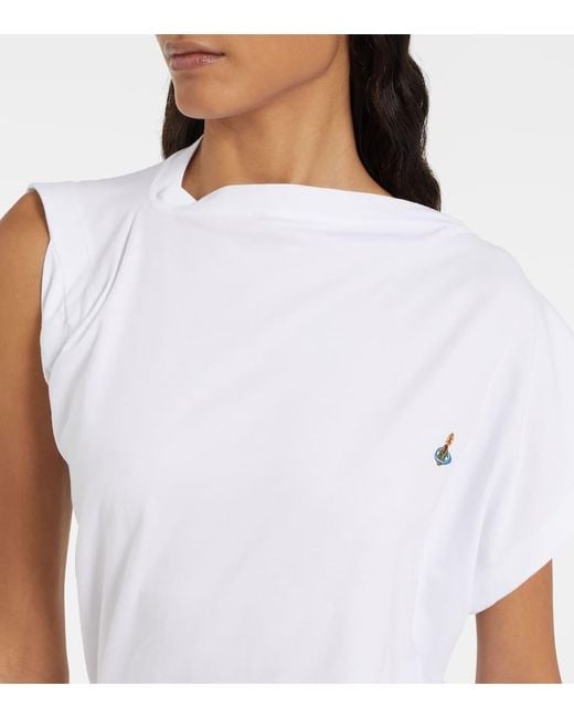 Vivienne Westwood White Hebo Asymmetric Cotton Jersey T-Shirt
