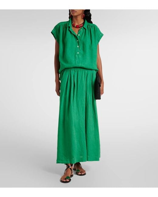 Velvet Green Elowen Linen Top