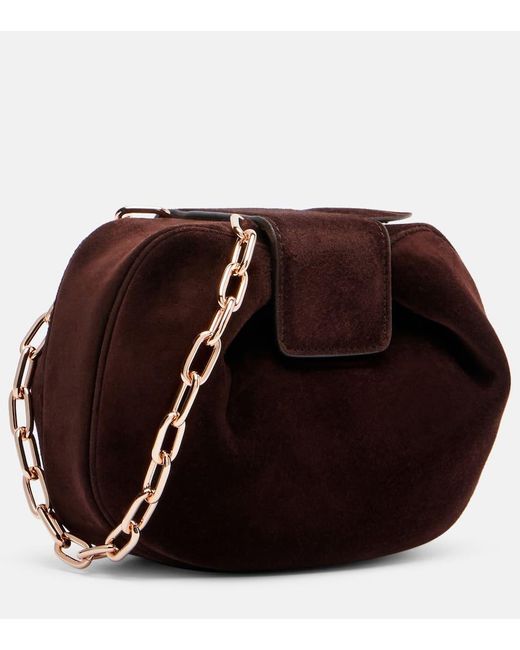 Gabriela Hearst Brown Clutch Soft Demi Aus Veloursleder