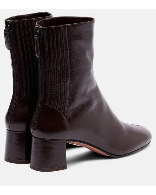 Aquazzura Black Ankle Boots Saint Honore 50 Aus Leder