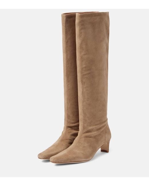 Staud Brown Wally Suede Knee-High Boots