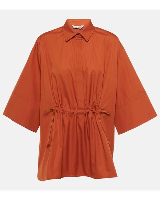 Max Mara Orange March Cotton Poplin Shirt