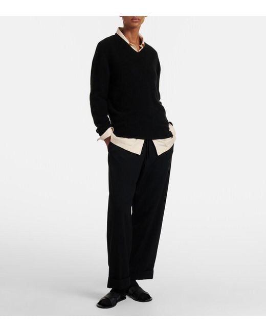 The Row Black Numi Cashmere Top