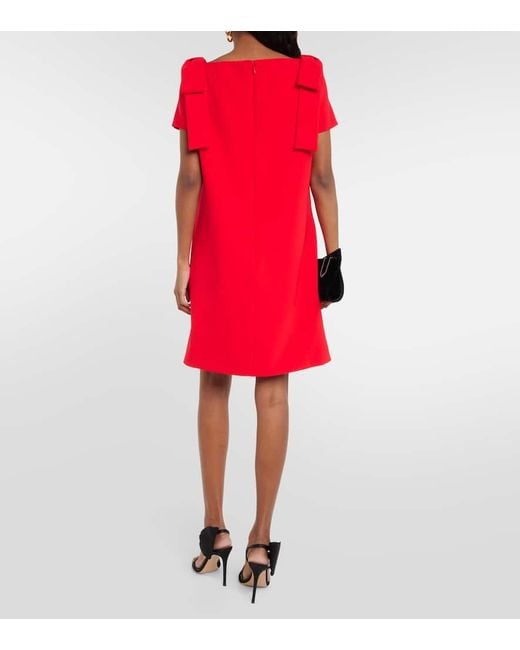 Vestido corto de crepe con lazos Carolina Herrera de color Red