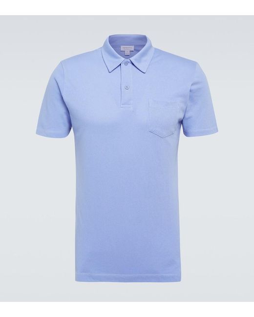 Sunspel Polohemd Riviera aus Baumwolle in Blue für Herren